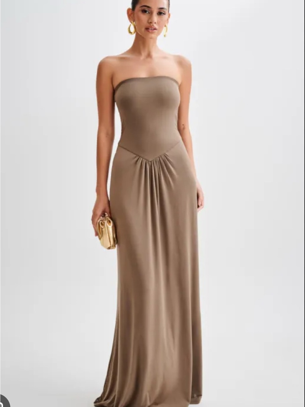 Ruby Strapless Slinky Maxi Dress || Meshki
